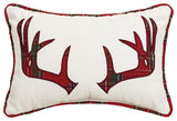 Plaid Xmas Abtler Embroidered Pillow