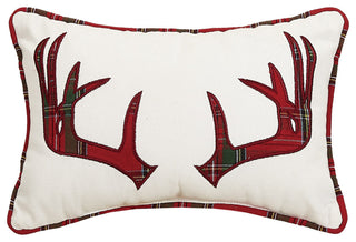 Plaid Xmas Abtler Embroidered Pillow