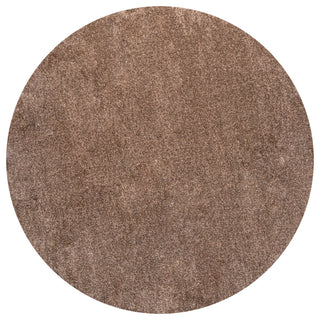 Haze Solid Low-Pile Runner Rug, Brown, 5' Round