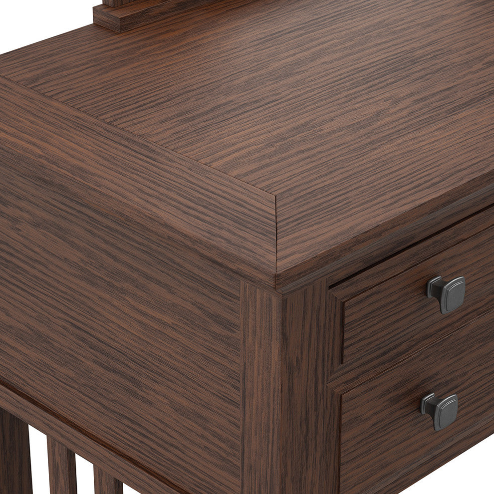 Modern Mission Vanity and Mirror, Vintage Oak