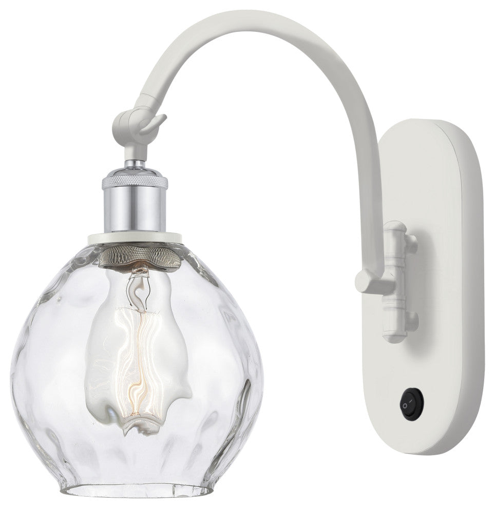 Innovations 518-1W-WPC-G362 1-Light Sconce, White and Polished Chrome