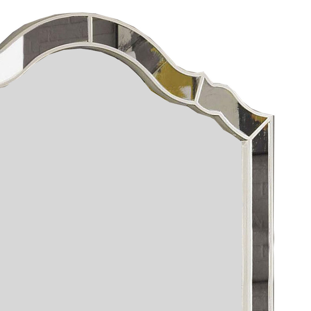 Benzara BM253006 Mirror With Intricately Divided Panels, Silver