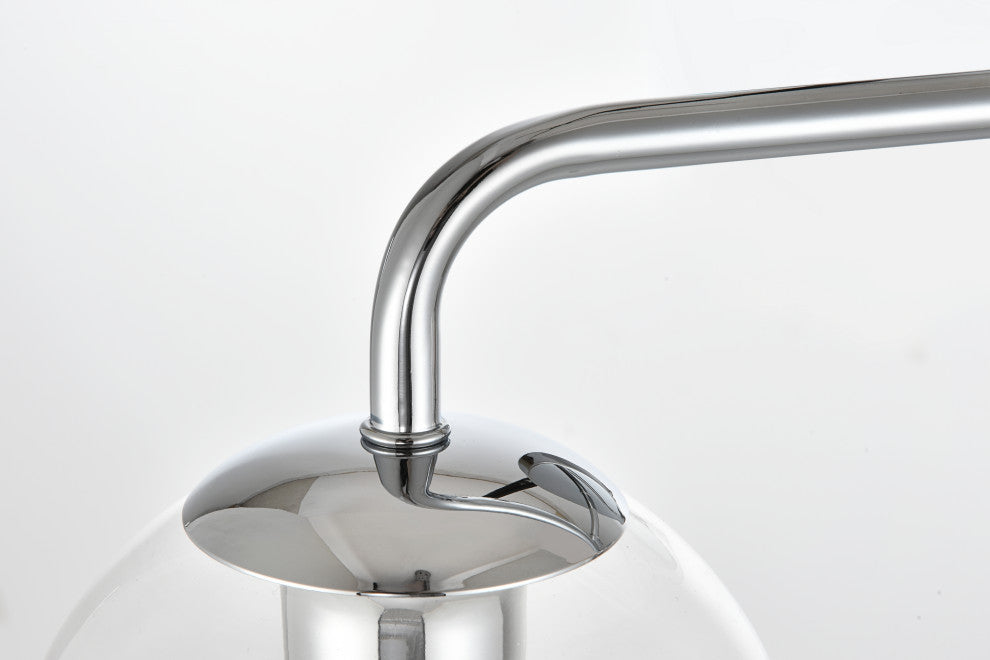 3 Light Chrome And Clear Bath Sconce