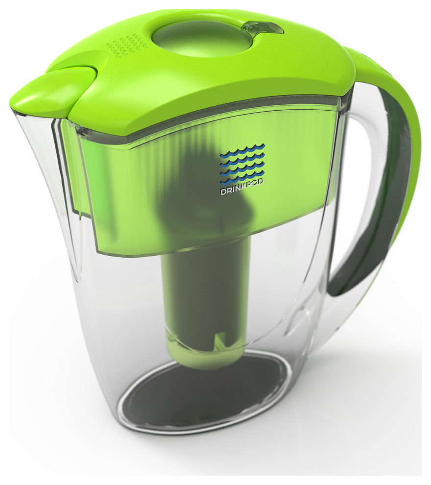 Drinkpod Alkaline Water Filter Pitcher With 8-Stage Cartridge, Lime