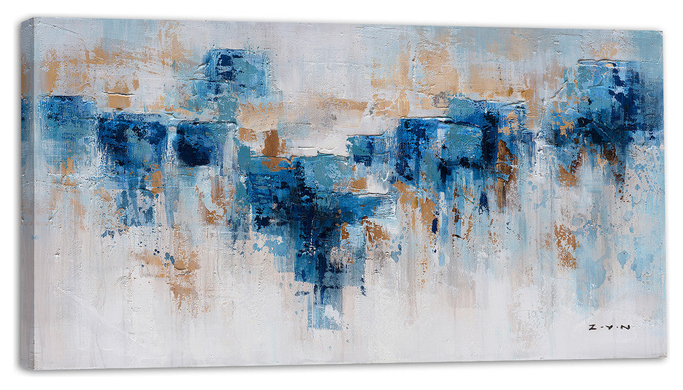 "Abstract Water and Earth" Hand Painted Canvas Artwork; Fine Art; Modern
