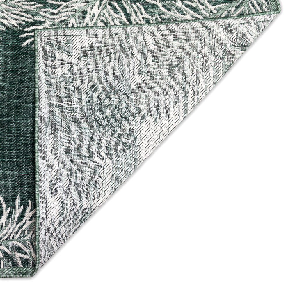 Malibu Pine Border Indoor/Outdoor Rug, Green, 8'10"x11'9"