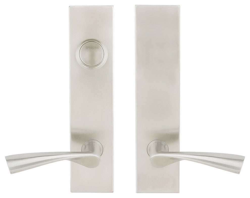 Breeze Lever, Tubular Dummy Entry, Dummy Cylinder, LH, Satin Stainless Steel
