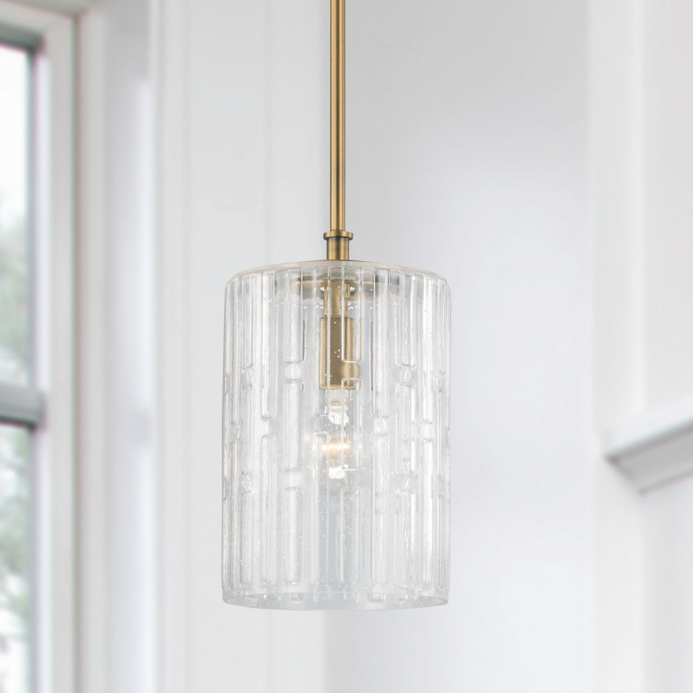 Capital Lighting 341311 Emerson 7"W Mini Pendant - Aged Brass