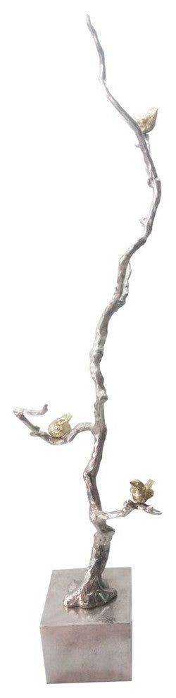 Benzara BM158349 Aluminum Branch Decor Accent, Silver