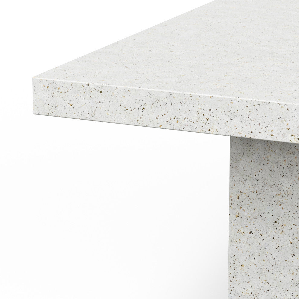 Mixx, Una 59" Square Dining Table, Ivory Terrazzo