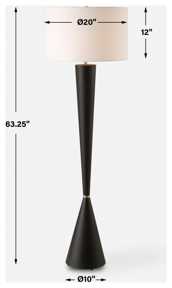 Uttermost Layla Black Tapered Floor Lamp