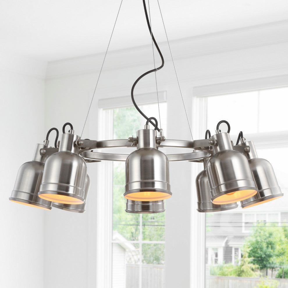 Liam Metal Led Pendant, Nickel, Nickel, Width: 26.5"