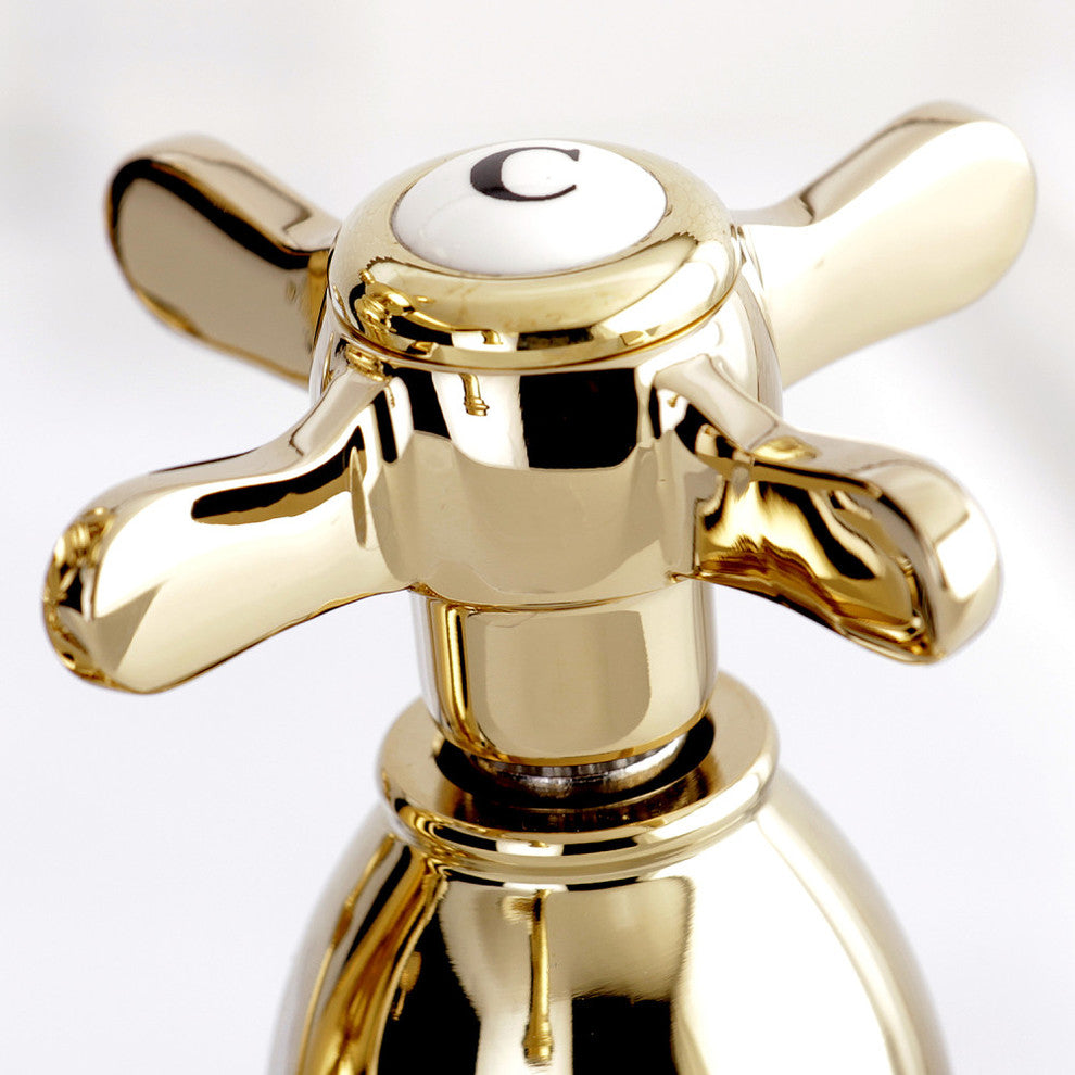 4" Centerset Bathroom Faucet WithBrass Pop-Up, Polished Brass