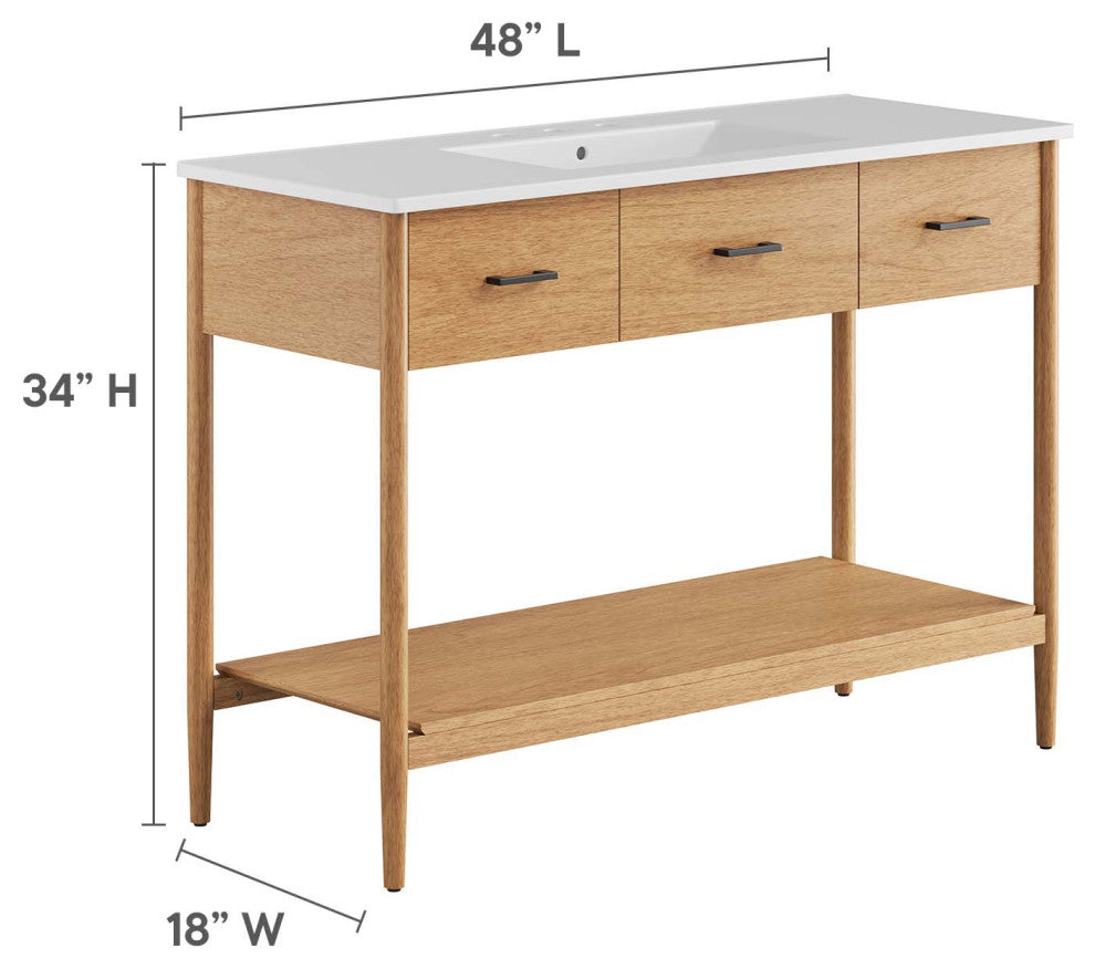 Zaire 48" Single Sink Bathroom Vanity - Natural White