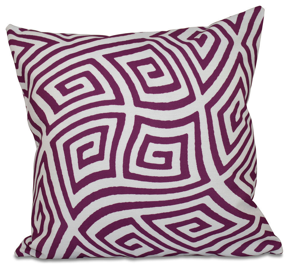 Geometric Decorative Pillow, Purple, 20"x20"