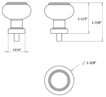 Cosmas 6355FB-C Flat Black & Clear Glass Round Cabinet Knob