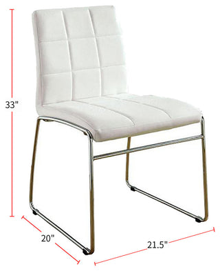 Set of 2 Leatherette Upholstered Side Chair, White