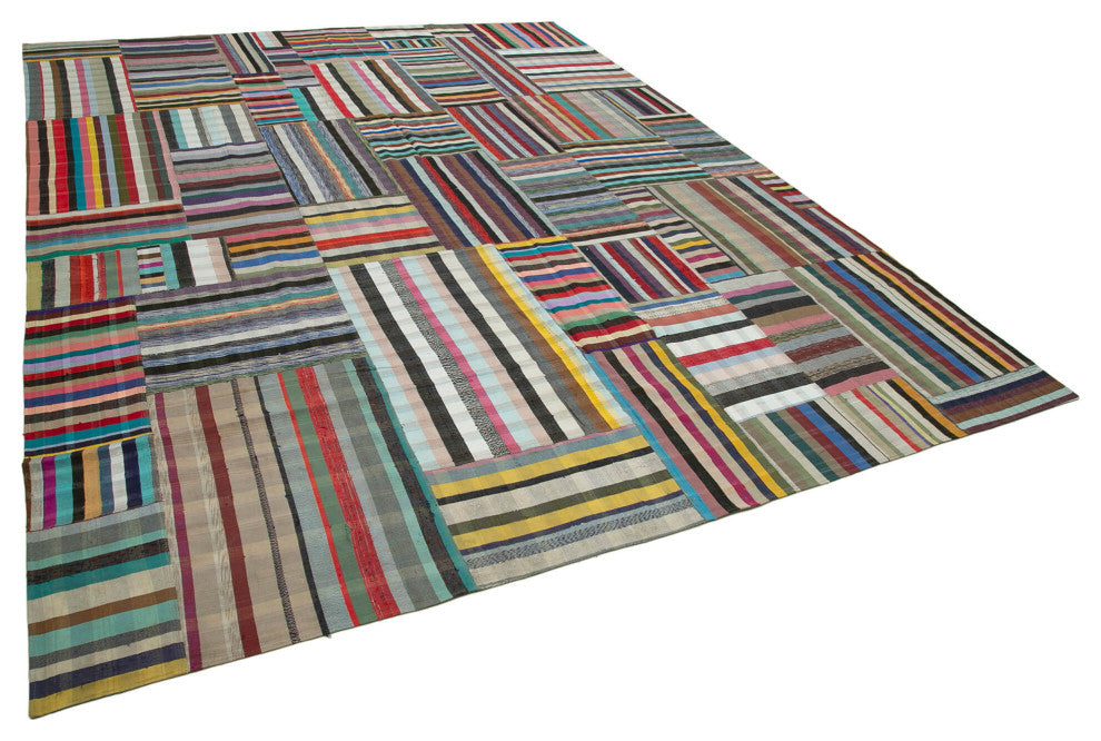 Rug N Carpet - Handmade Oriental 11' 9'' x 15' 0'' Vintage Patchwork Kilim Rug