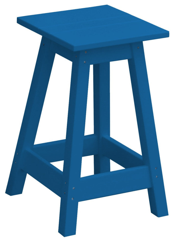 Poly Lumber Bar Stool, Blue, Dining Height, Square