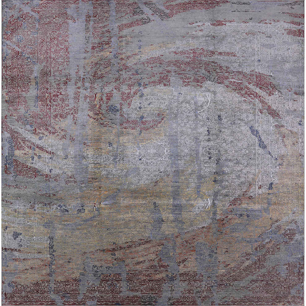 Ahgly Company Indoor Square Mid-Century Modern Area Rugs, 4' Square