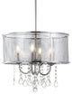 Avah Metal and Crystal Adjustable LED Drop Pendant, Chrome, 17