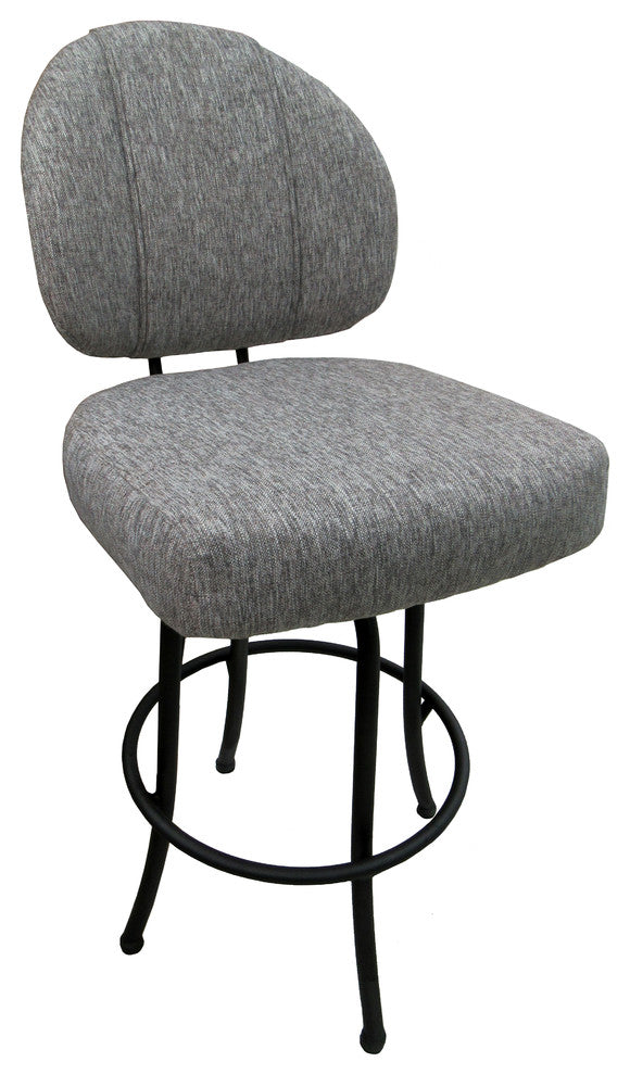 Swivel Counter Bar Stool, Mojave Gray, Black Metal Frame, 26"