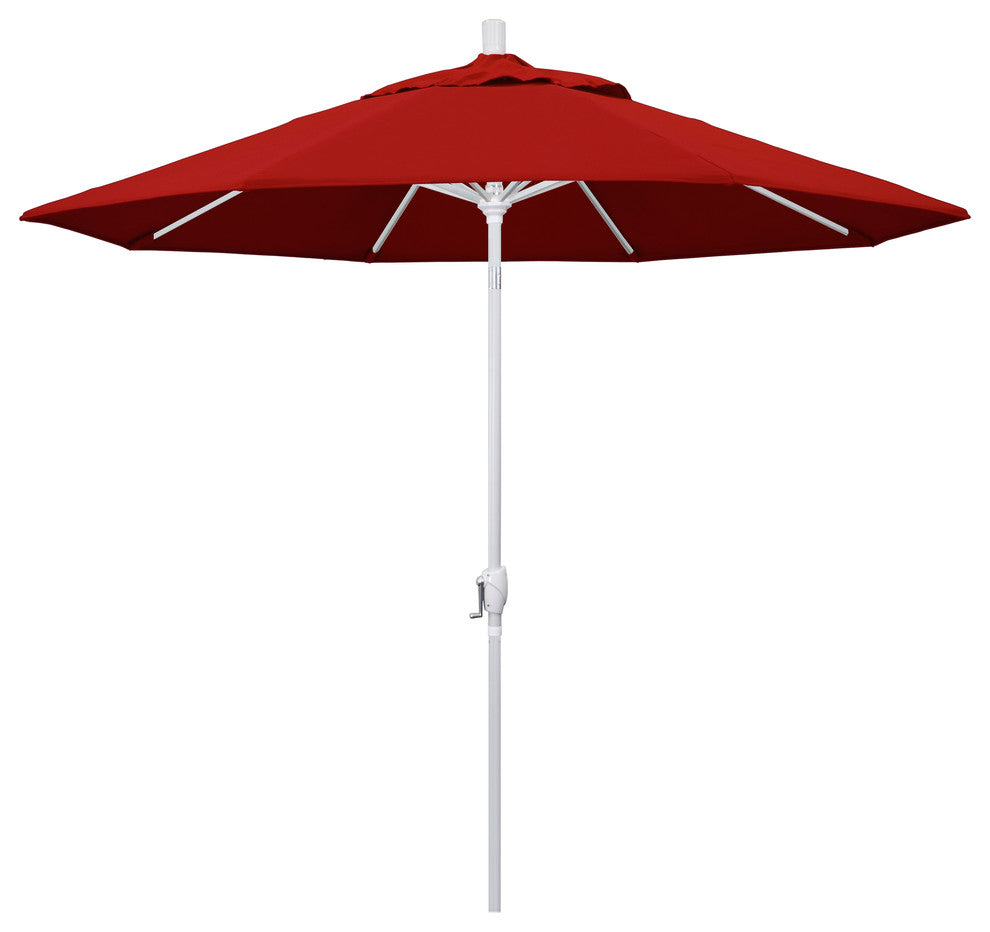 9' Aluminum Umbrella Push Tilt, Sunbrella, Jockey Red