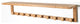 Teak Wall Shelf with 10 hooks