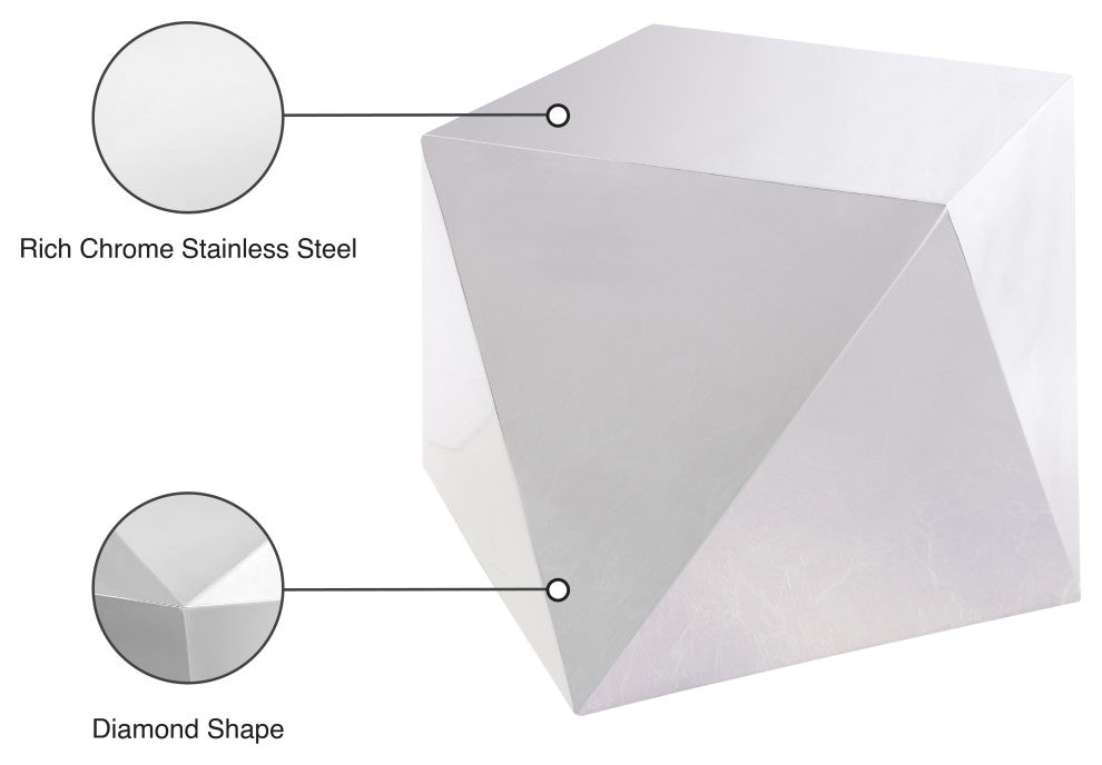 Gemma End Table, Silver