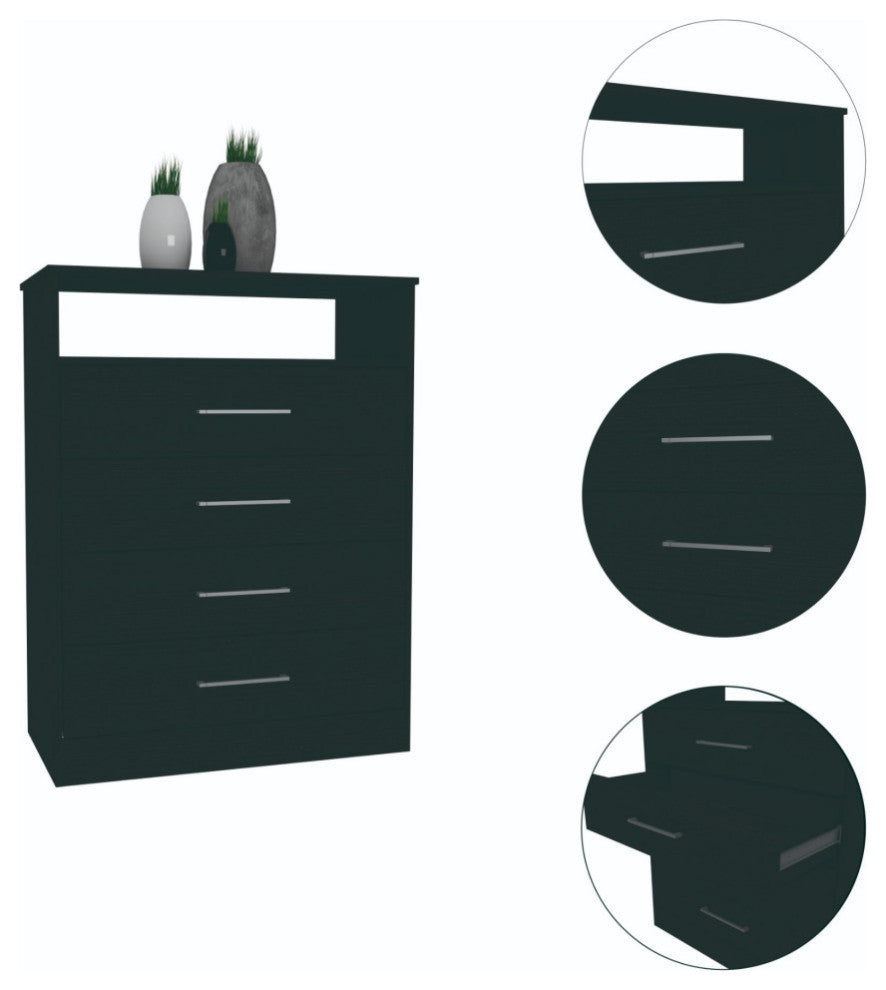 Athens, Dresser, With 4 Drawers, Black Wengue