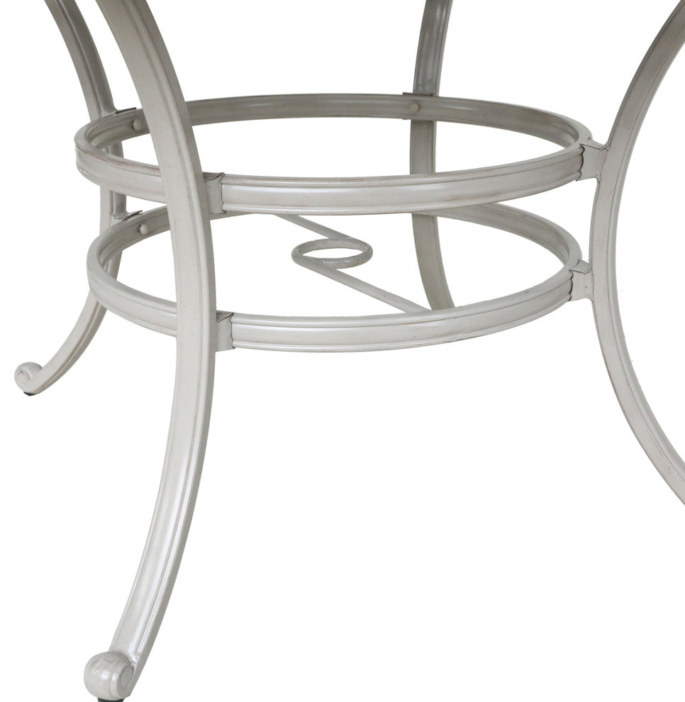 Venice Aluminum 49" Round Dining Table, Ashen Wheat