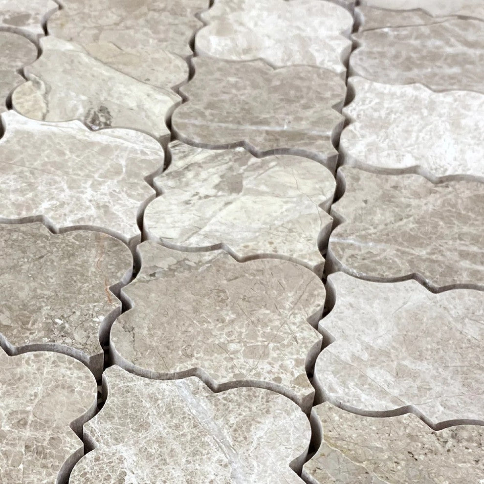 Silver Shadow Marble Casablanca on 12" x 12" Mesh Mosaic Tile (10 sqft per box)