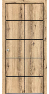 Bi-fold Doors 36 x 84 | Planum 0015 Oak with  | Sturdy Tracks