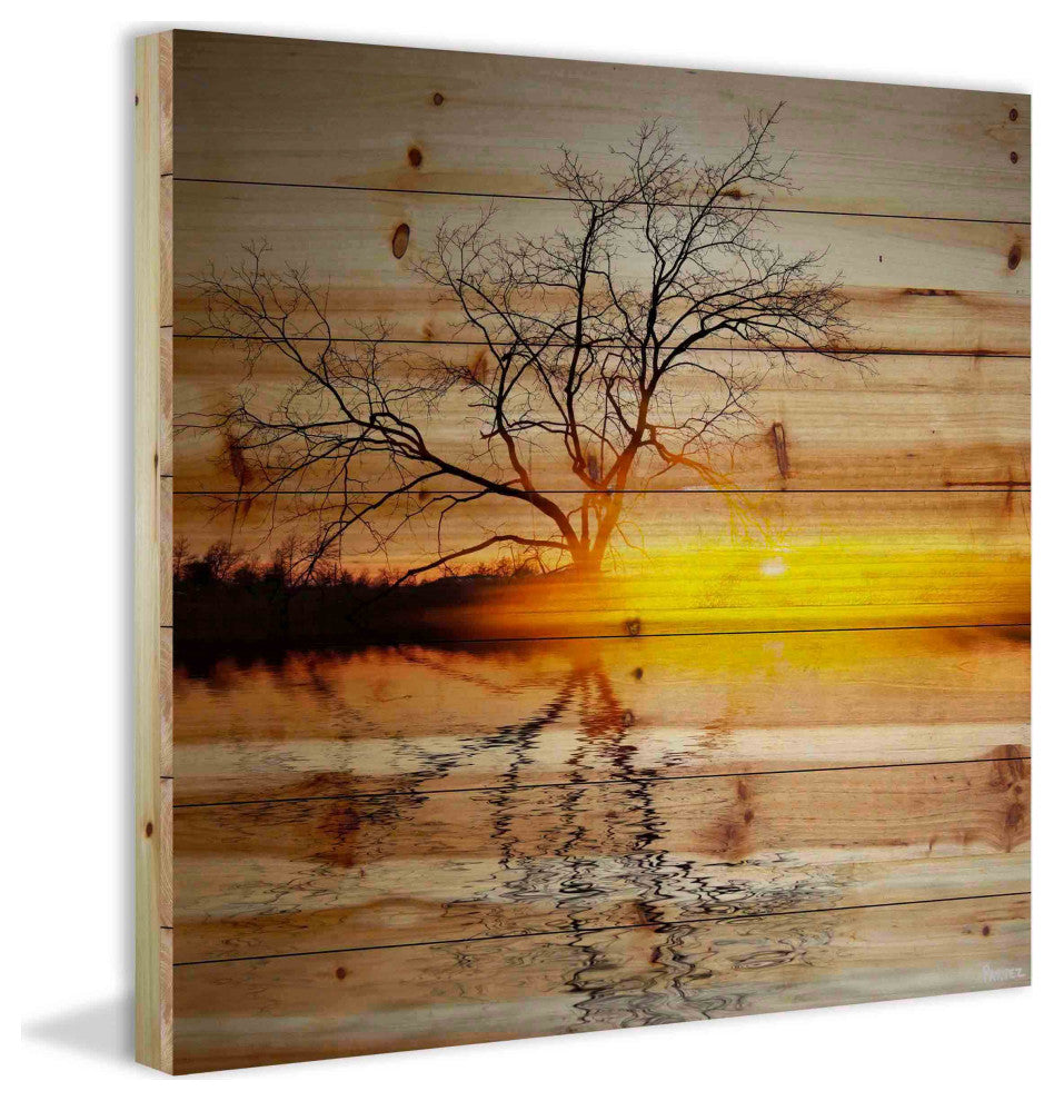 "Killaloe" UV Ink Print on Natural Pine Wood, 40"x40"