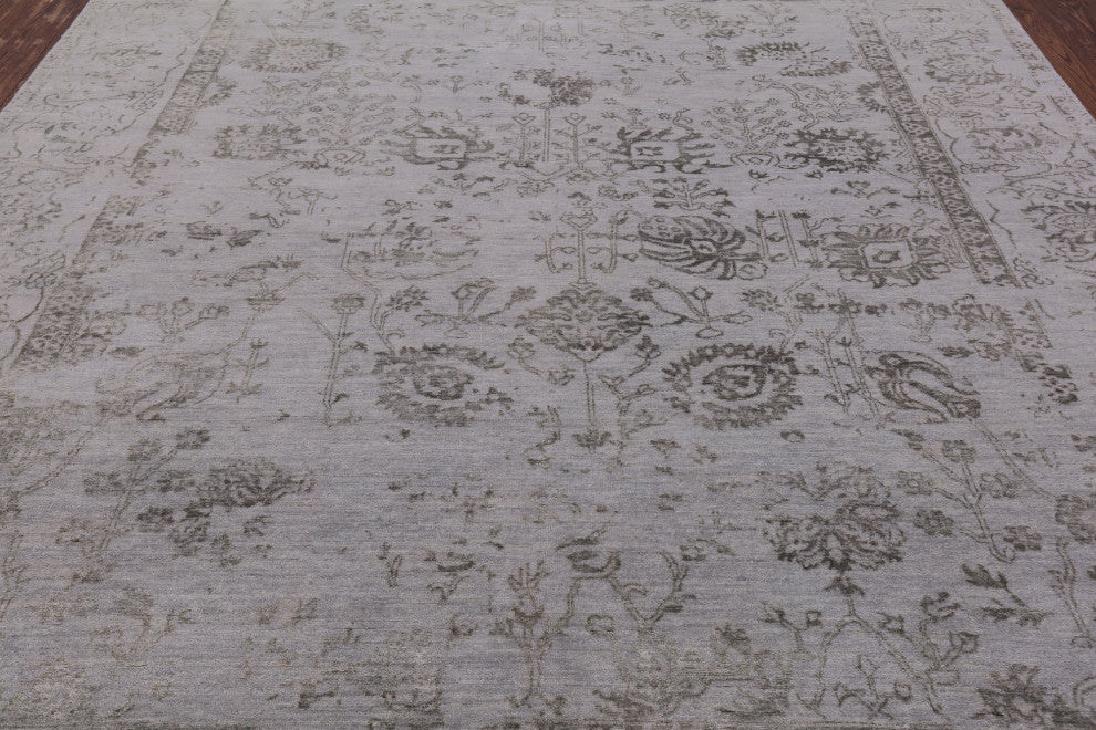 8' 1" X 10' 2" Persian Contemporary Wool and Silk Hand Knotted Area Rug Q3859