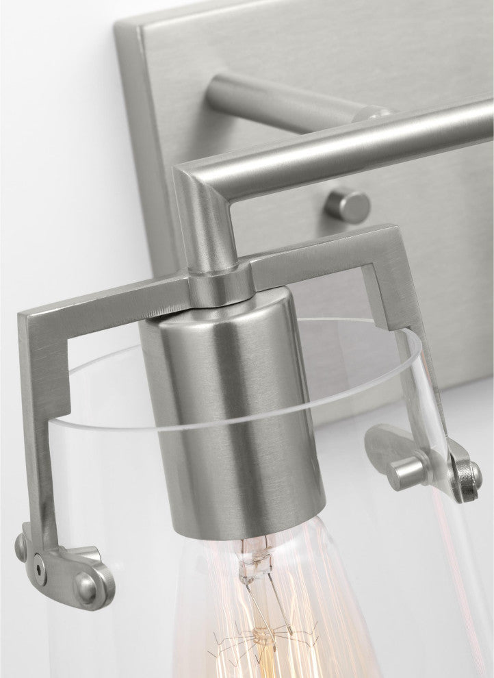 Crofton 2 Light Bath, Brushed Steel