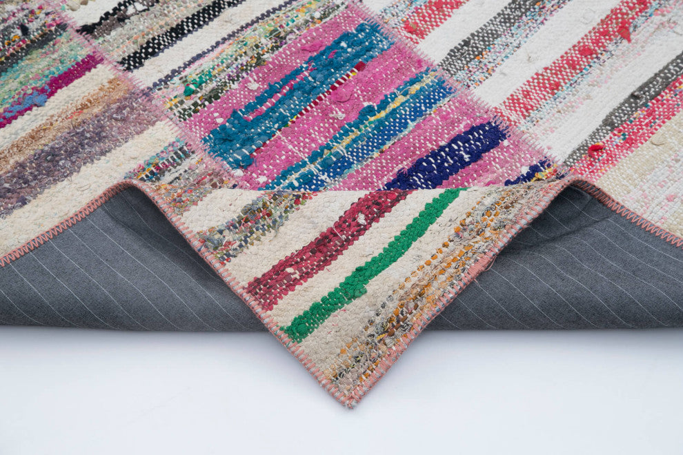 Rug N Carpet - Handmade Oriental 6' 7'' x 9' 9'' Unique Patchwork Kilim Rug