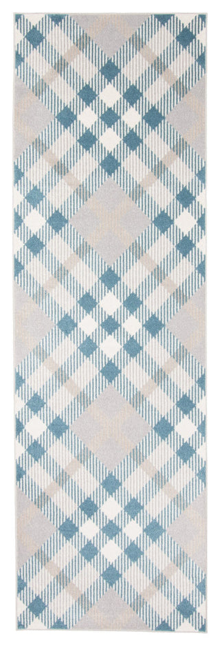 Aqua Kors Area Rug, Gray, 2'6"x8'