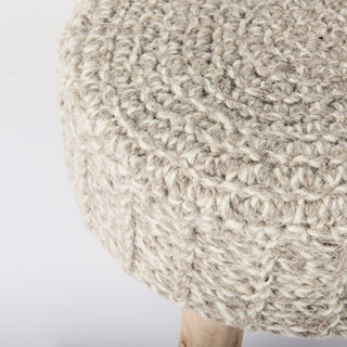 Bina Taupe Wool 4-Legged Stool