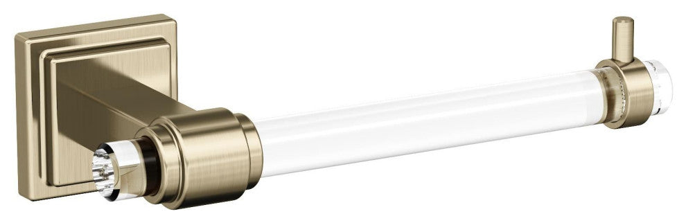 Amerock Glacio Contemporary Single Post Toilet Paper Holder, Clear/Golden Champa
