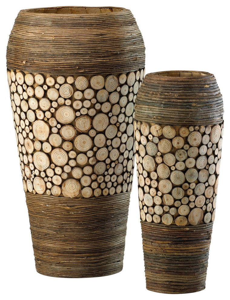 Cyan Design 02520 Wood Slice Oblong Vases