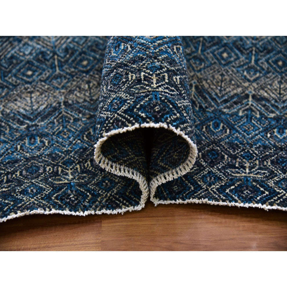 Yale Blue, Hand Knotted, Kohinoor Herat Design 100% Wool Rug, 8'x10'