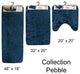Bath Rug Memory Foam Mat 3D Pebble, Navy Blue, Contour Rug 20"x20"