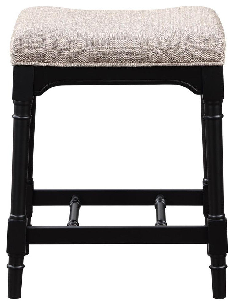 5-piece Rectangular Spindle Leg Counter Height Dining Set Oatmeal and Black