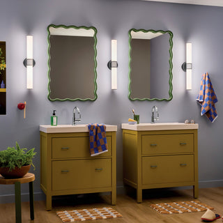 24.25" Bath Bar Medium LED With White Glass