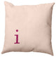 26"x26" Modern Monogram Decorative Throw Pillow, Dusty Rose