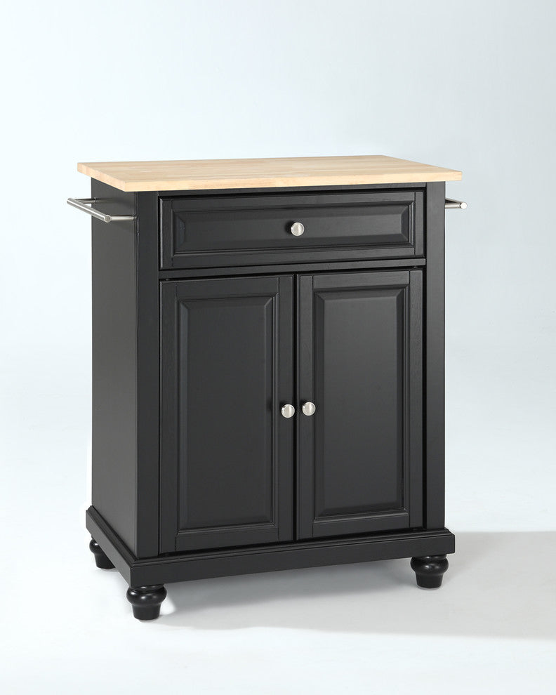 Cambridge Natural Wood Top Portable Kitchen Island