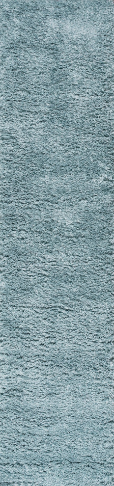 Groovy Solid Shag Rug, Turquoise, 2'x10'
