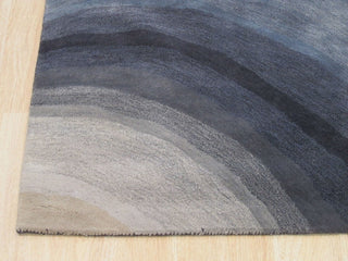 EORC Hand-tufted Wool Blue Contemporary Abstract Desertland Rug, Rectangular