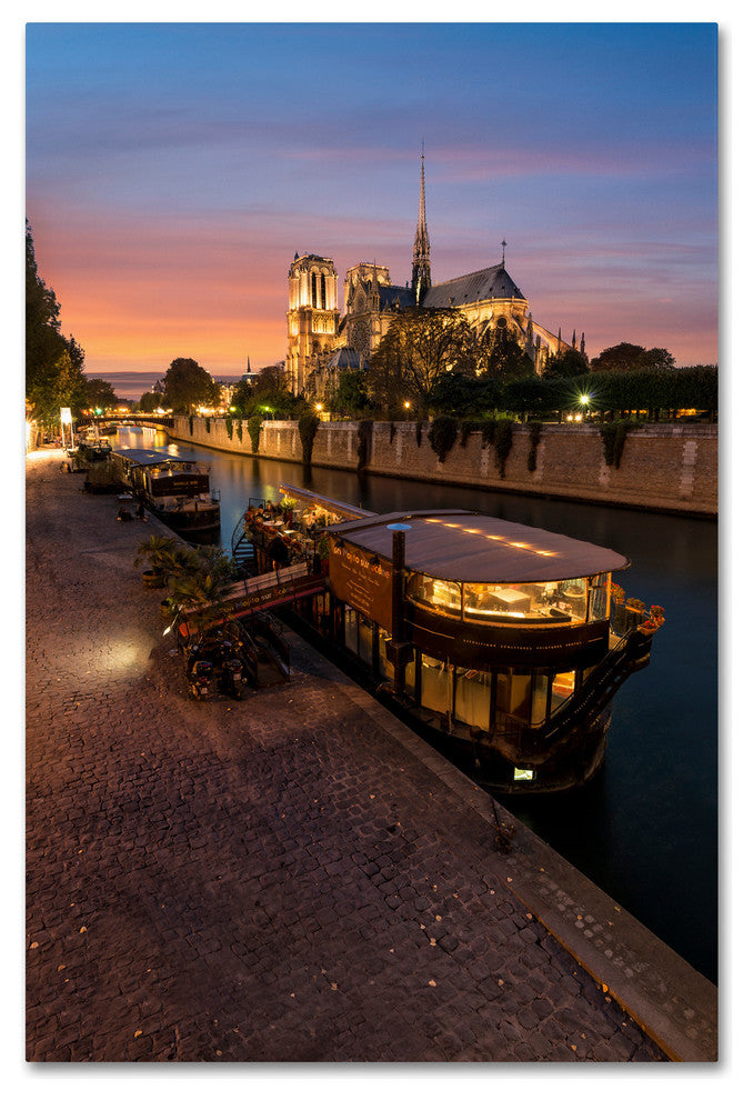 Mathieu Rivrin ''Sunset in Notre Dame de Paris'' Canvas Art, 12x19